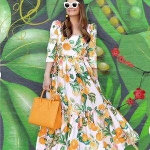 Blue hill Cara cara new york fruit poplin dress